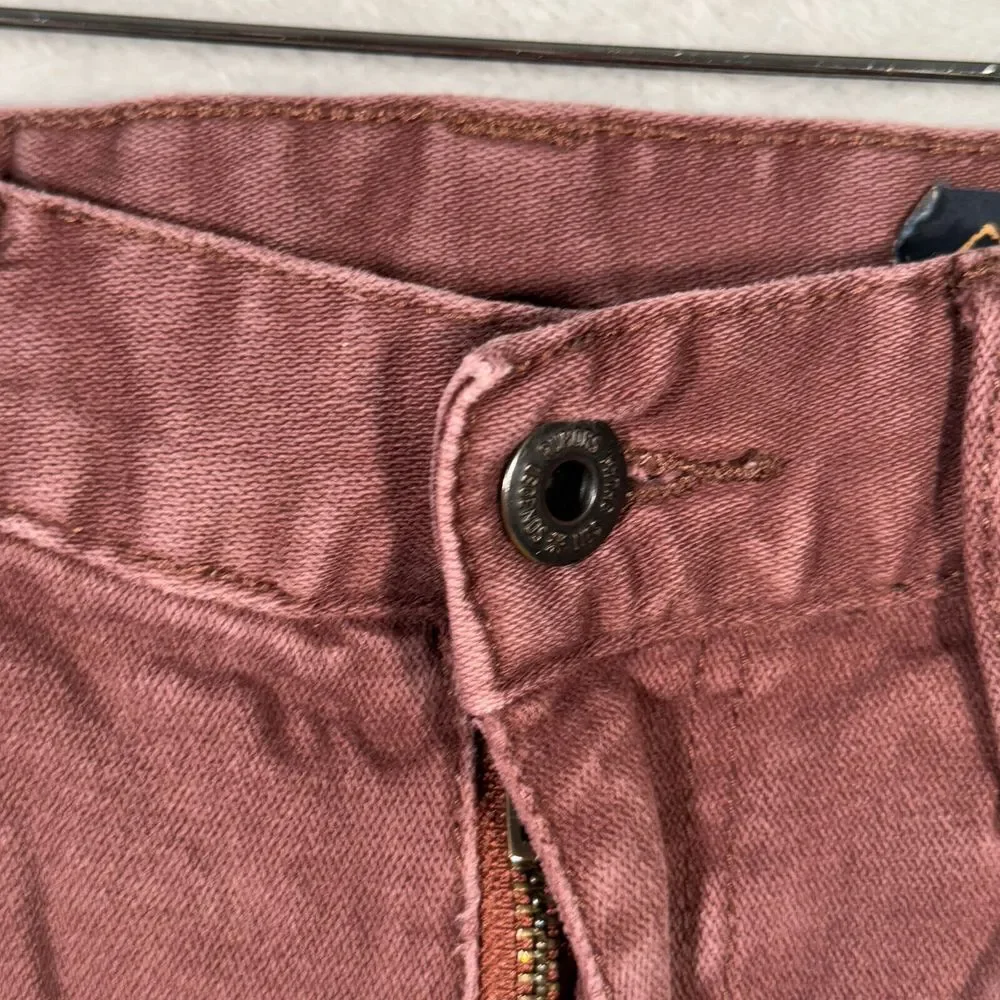 Roark Jeans Mens 30x30 Brown Red Hwy 133 Slim Straight‎ Broken Twill